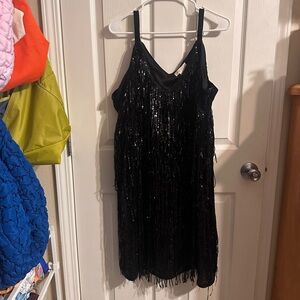 Black Sequin Mini Dress size 22